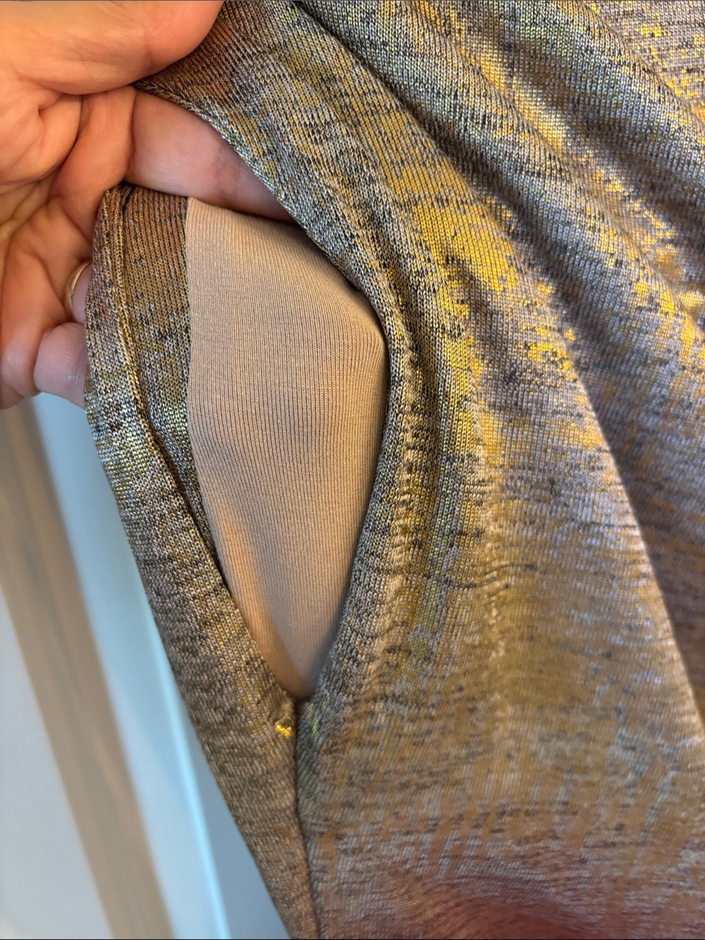 Anthropologie Metallic Gold Ruched Maxi Dress - Picture 4 of 9